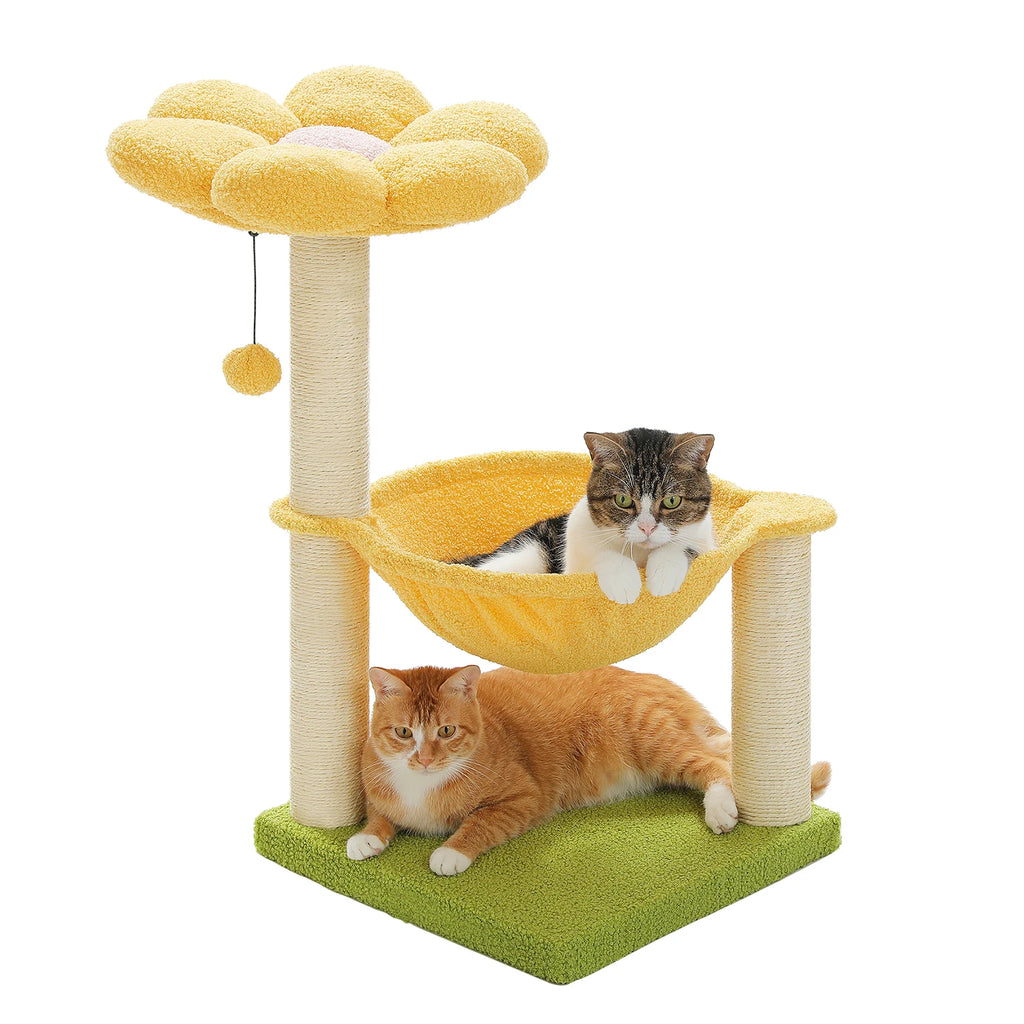 71cm Flower Cat Tree with Hammock & Scratching Post