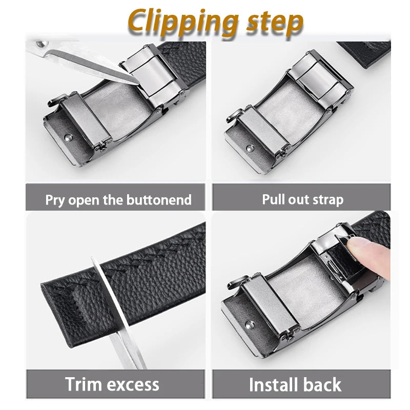 Men's PU Click-Buckle Casual Belt