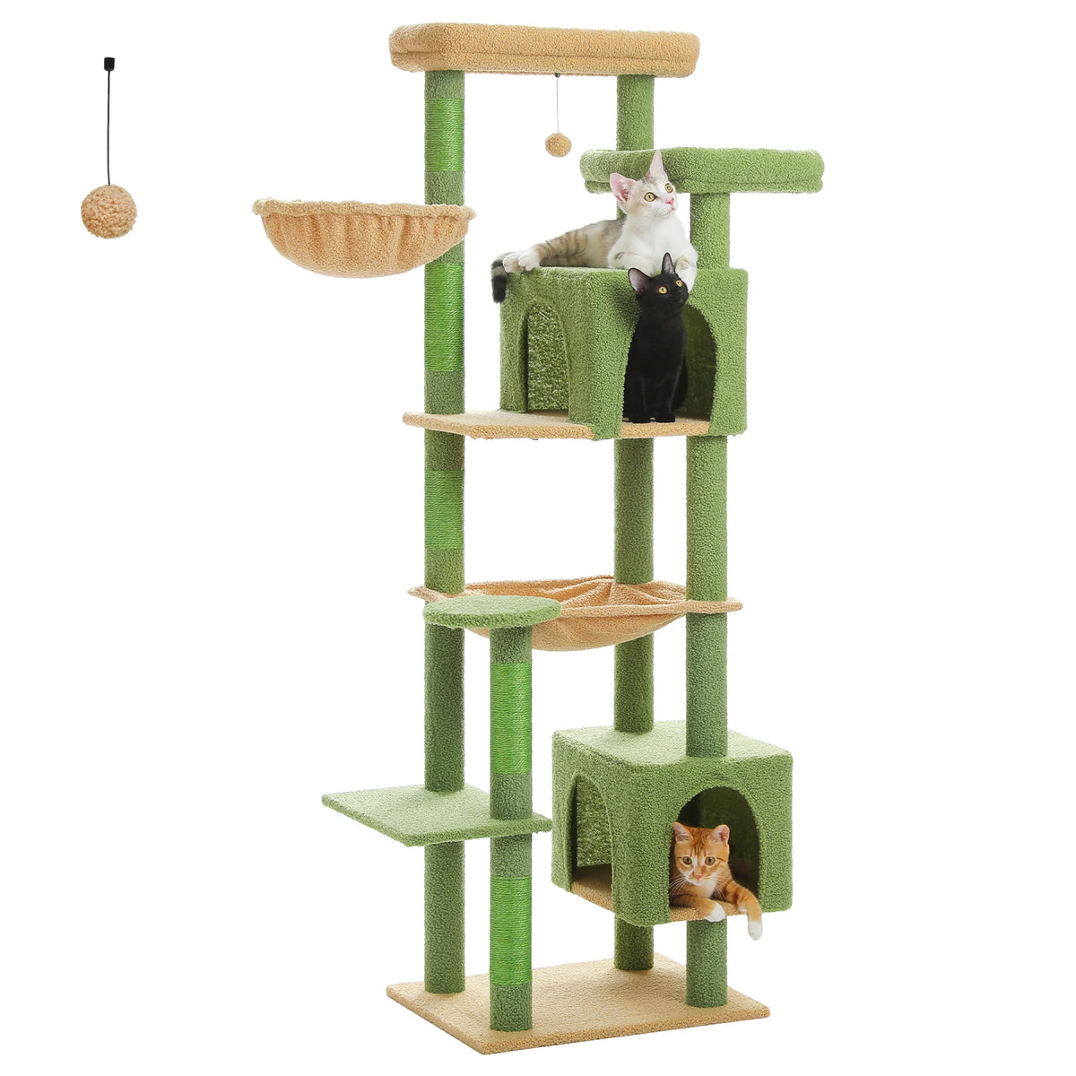 Tall Cat Tree for Indoor Cats Big Cat Tower with Super Large Hammock Cat Climbing Tree with Scratching Posts Condo House Black Whispering Desires Shoppe