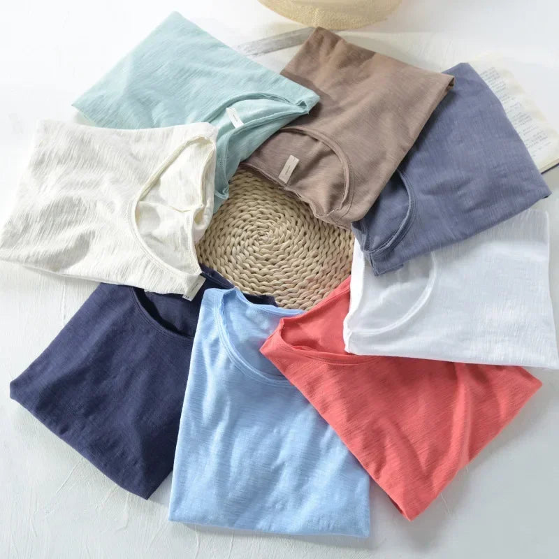 Men's Cotton Raw-Edge Crewneck T-Shirt