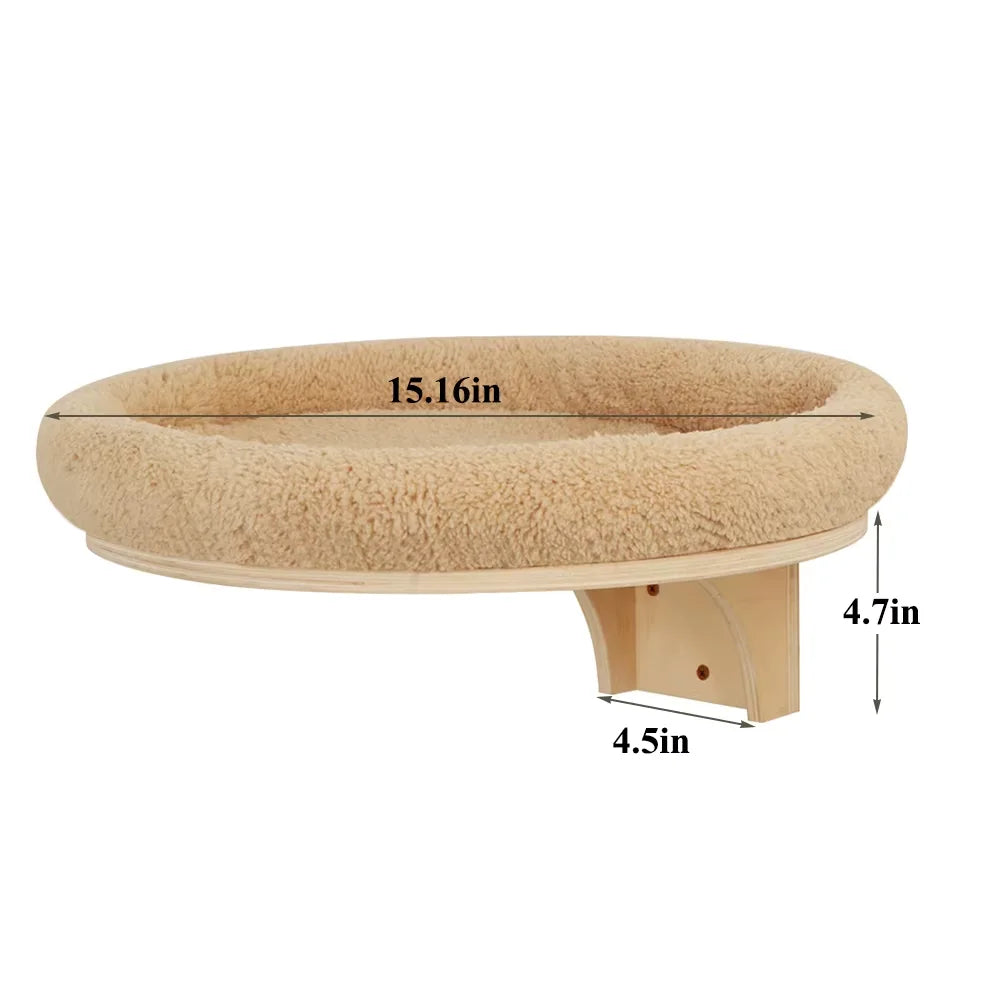 Cat Wall Mounted Solid Wooden Furniture Climbing Ladder and Cat Hammock with Scratching Post for Activity Indoor Cats Perches Whispering Desires Shoppe