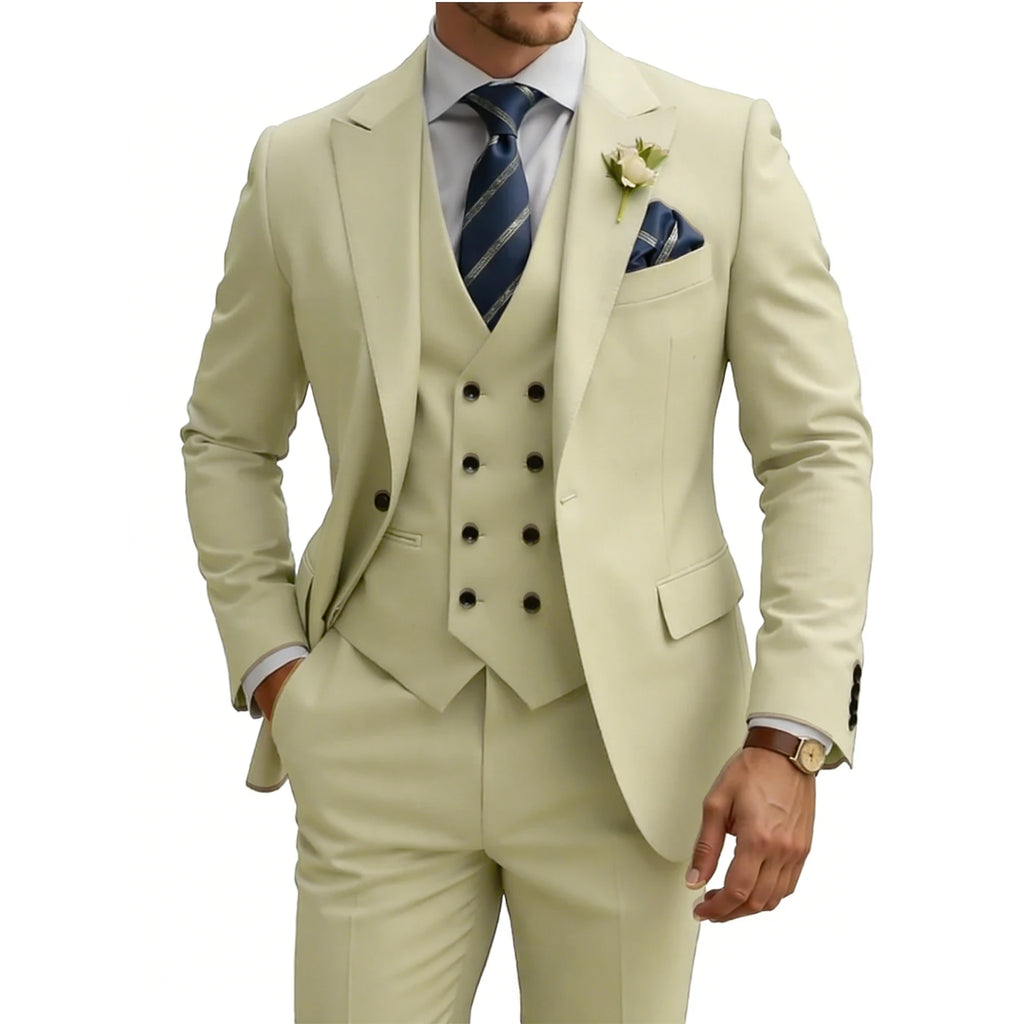 Men's Three-Piece Slim-Fit Formal Suit