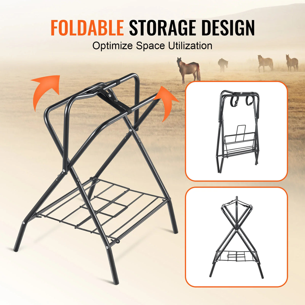 SucceBuy Folding Steel Saddle Rack