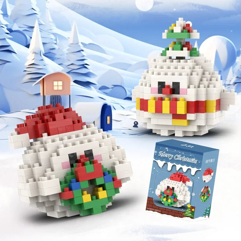 Santa & Reindeer Holiday Micro Building Block Sets