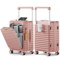20 inch Front-opening Carry-on Luggage Suitcase with Cup Holder, TSA Lock, Spinner Wheels Whispering Desires Shoppe