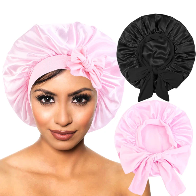 Women's Wide-Band Satin-Look Sleep Bonnet