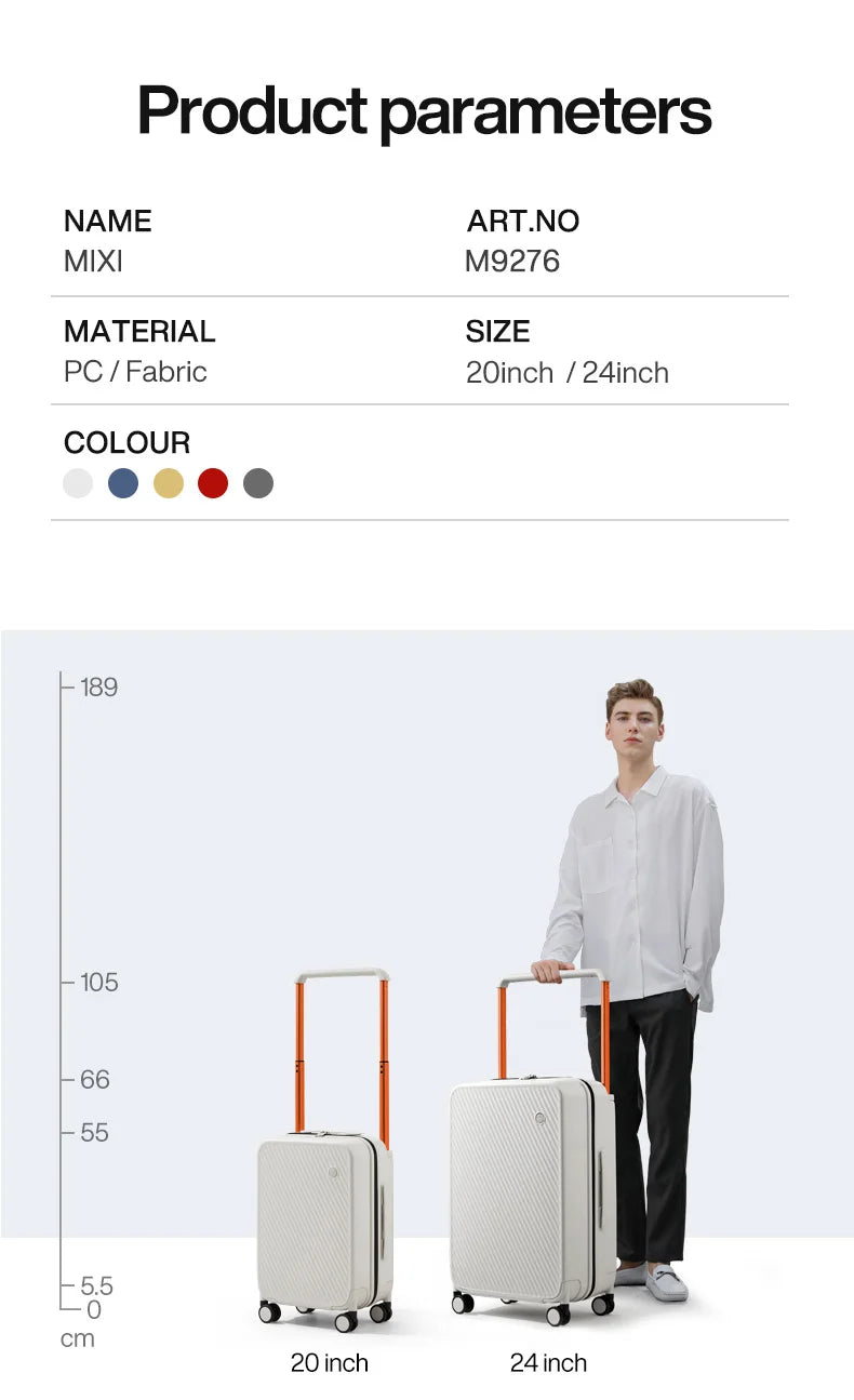 Mixi Expandable Carry On Luggage Lightweight Large Capacity Wide Handle PC Travel Suitcases Spinner Wheels TSA Lock 20 24 Inch Dsers
