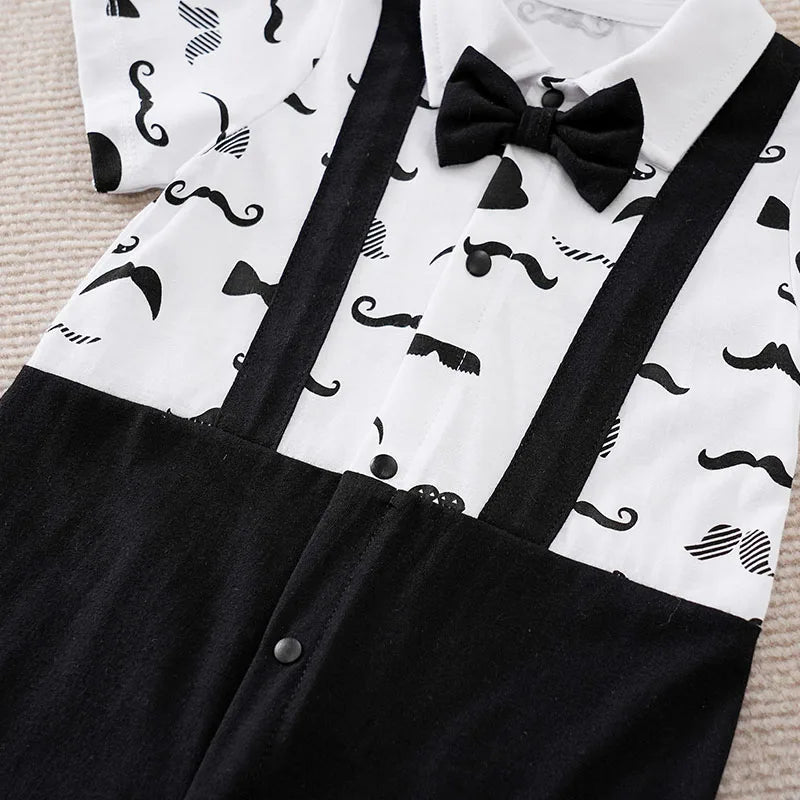 Baby Cotton Short-Sleeve Collared Romper