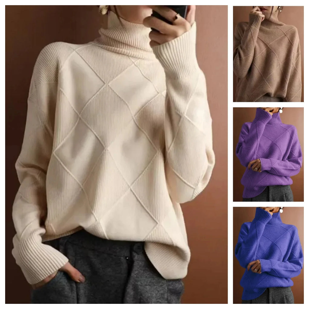 Women's Long-Sleeve Turtleneck Knit Sweater