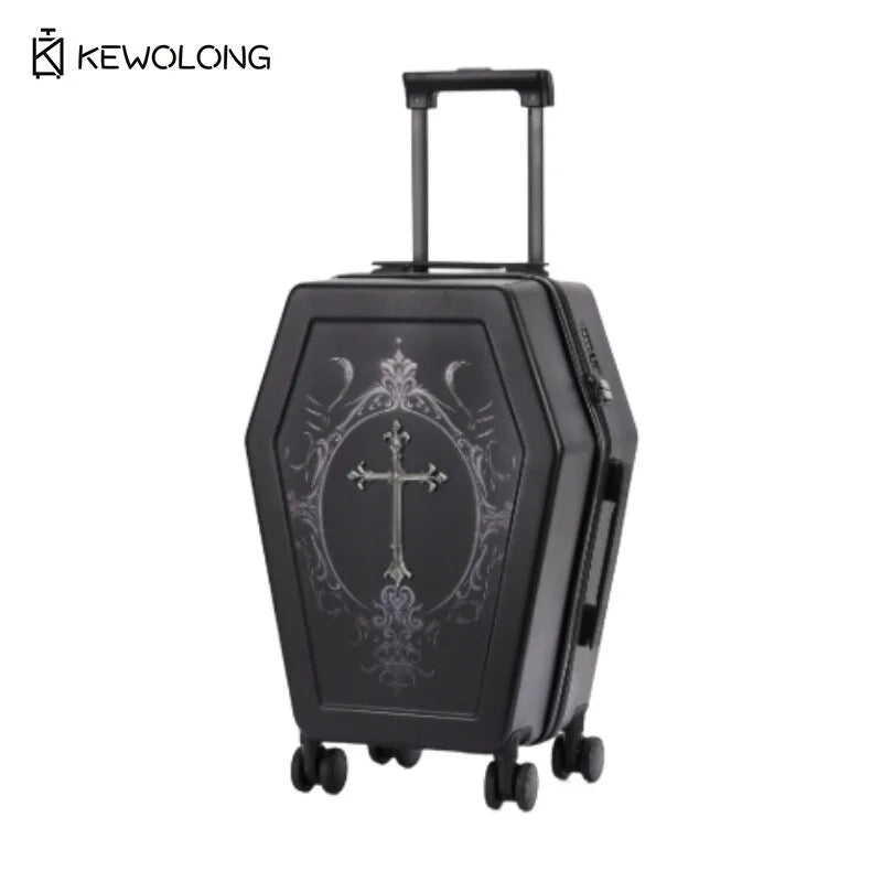 Gothic Coffin-Style Spinner Suitcase
