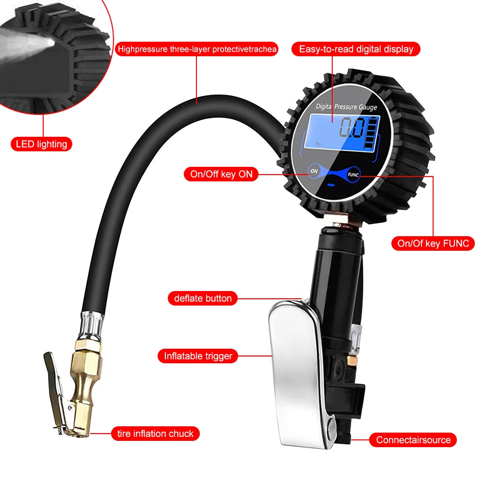LEEPEE Digital Tire Inflator & Pressure Gauge
