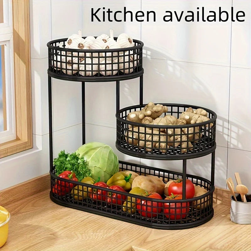 Stainless Steel Tiered Fruit Basket