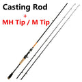 Carbon Fishing Rod with Two Tips — 1.8, 2.1 or 2.4 m