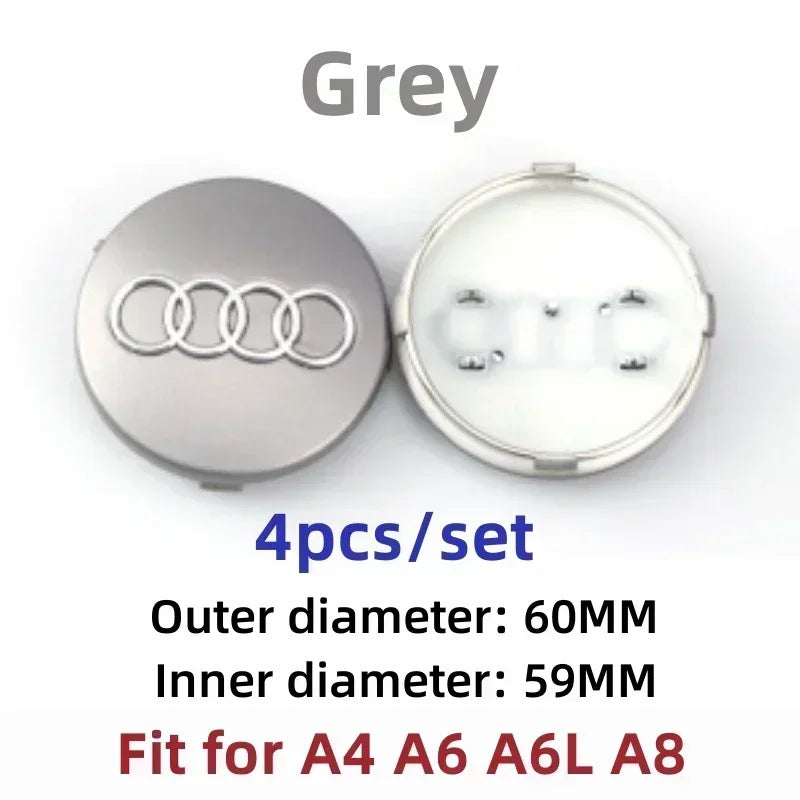 Replacement Wheel Center Caps – Set of 4, 60–77 mm Options