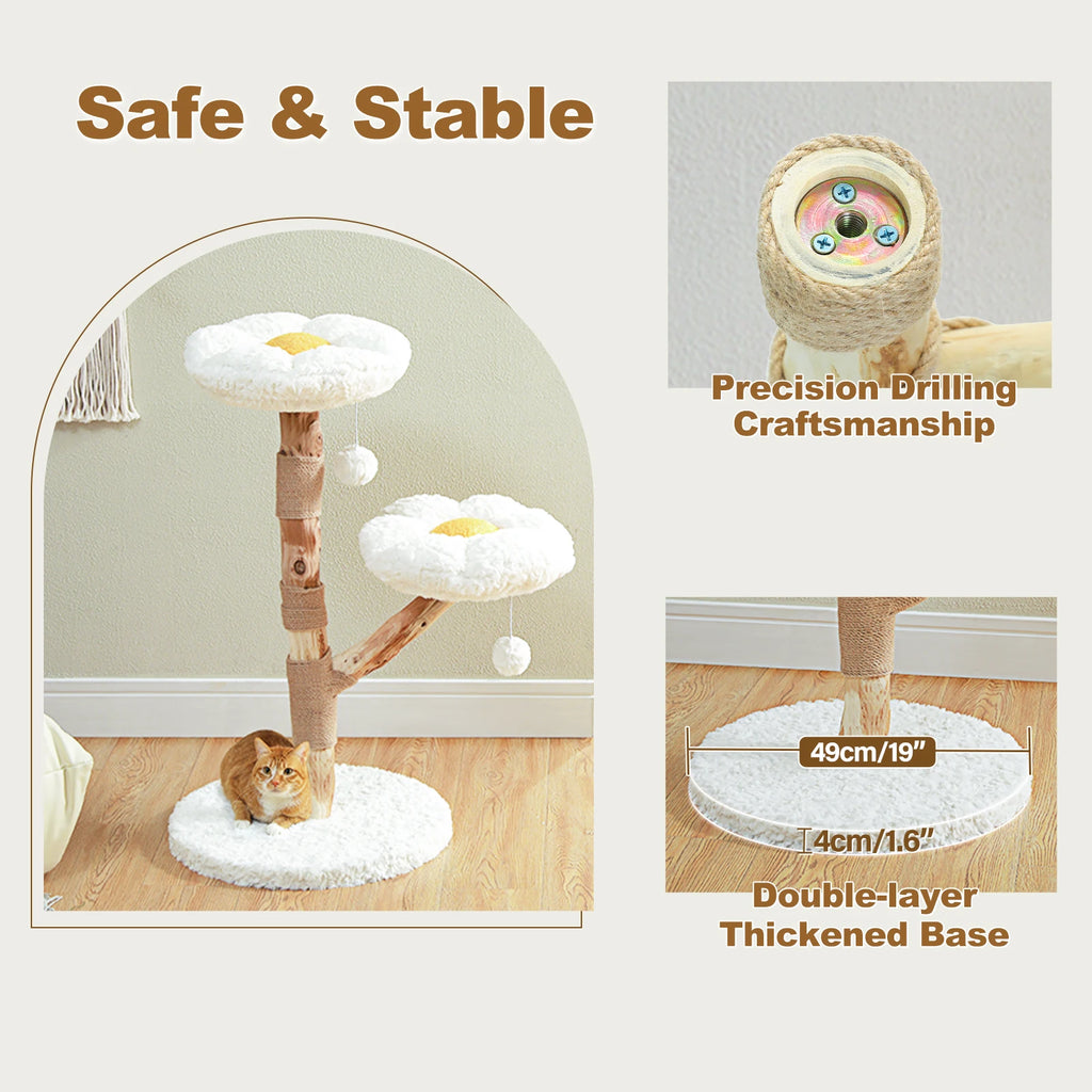92cm Flower Cat Tree with Two Perches