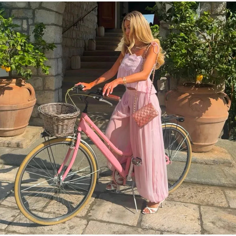 Women's Lace-Look Top and Pants — Top or Set Options