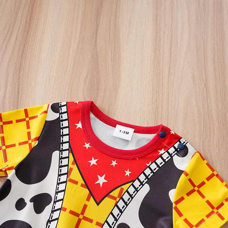Baby Short-Sleeve Romper — Yellow