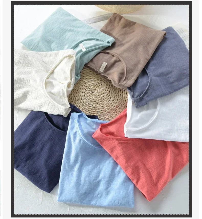 Men's Cotton Raw-Edge Crewneck T-Shirt