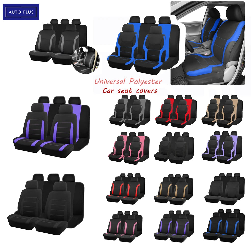 AUTO PLUS Two-Tone Polyester Seat Covers