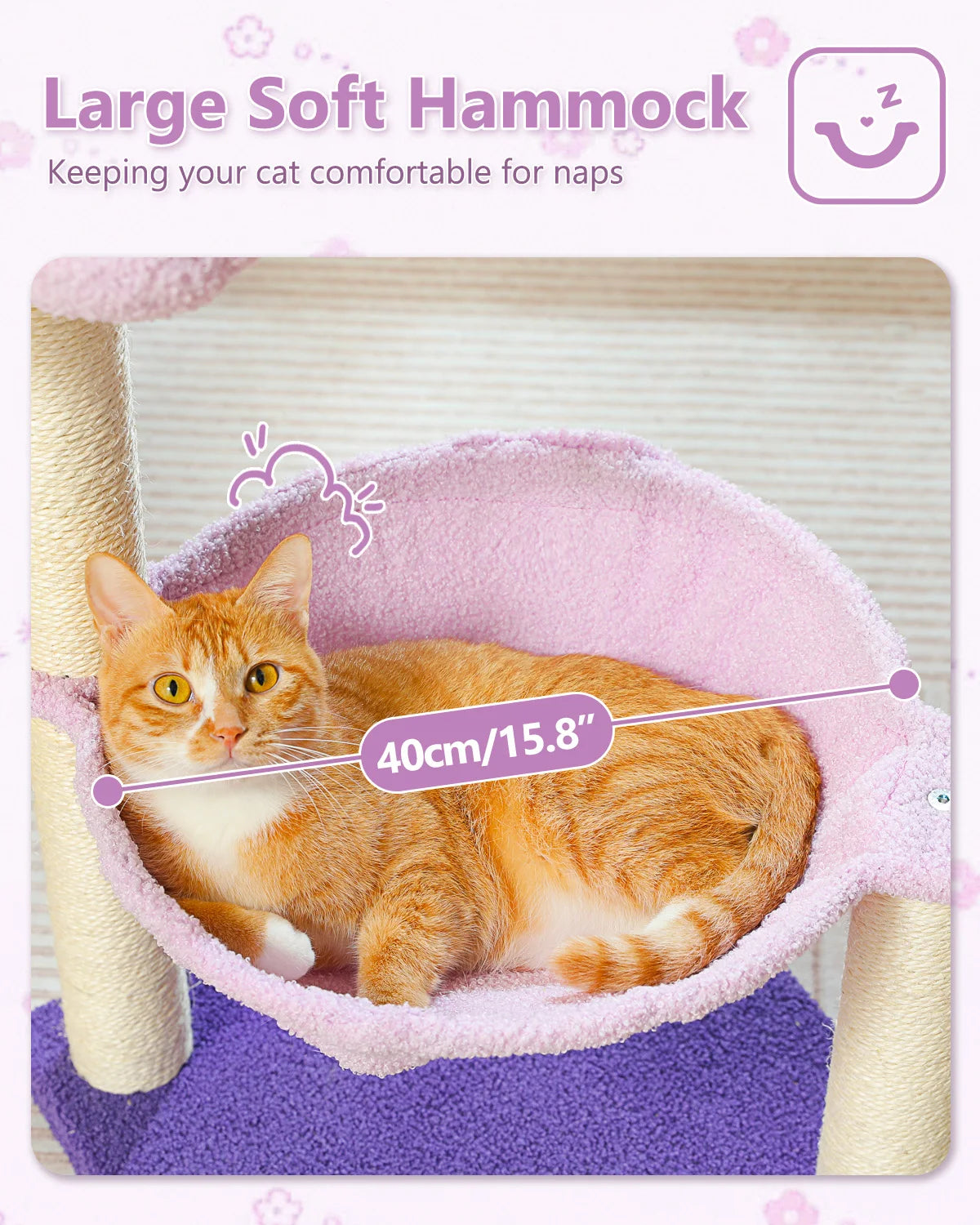 71cm Flower Cat Tree with Hammock & Scratching Post