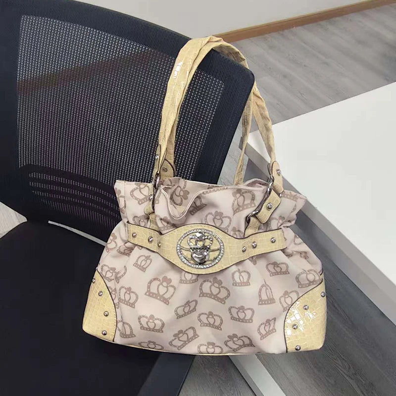 Women's Y2K Studded Shoulder Bag