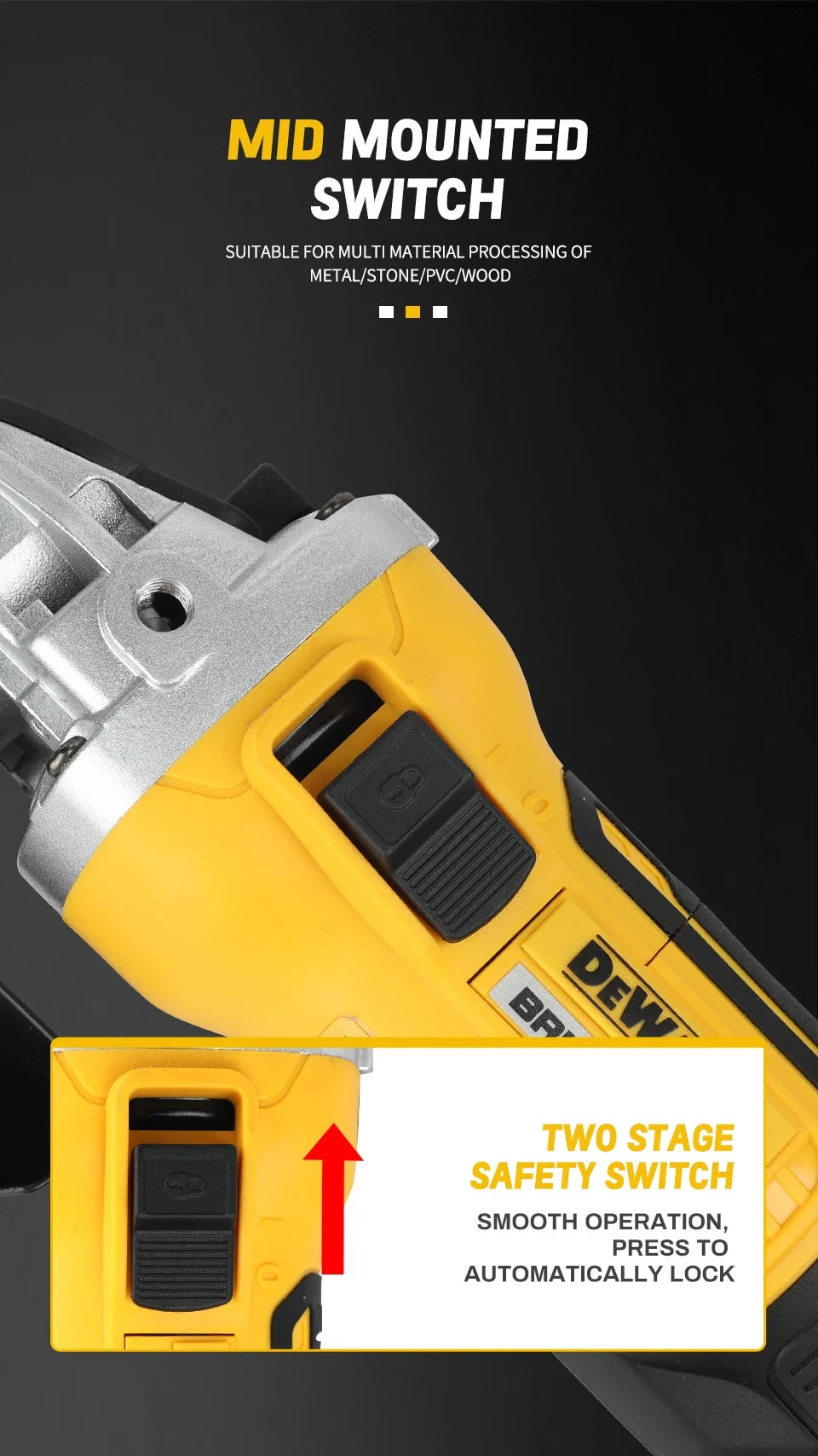 DEWALT DCG405 125 mm Angle Grinder — Tool Only