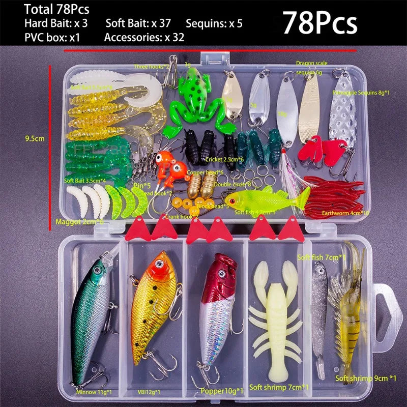 Mixed Fishing Lure & Tackle Box Kit Options