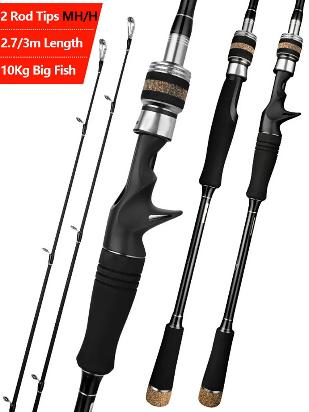 Carbon Fishing Rod with Two Tips — 2.7 or 3 m