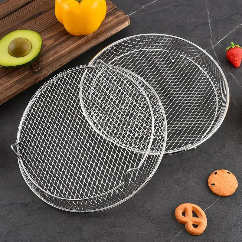 Round Stainless Steel Air Fryer Rack with Feet