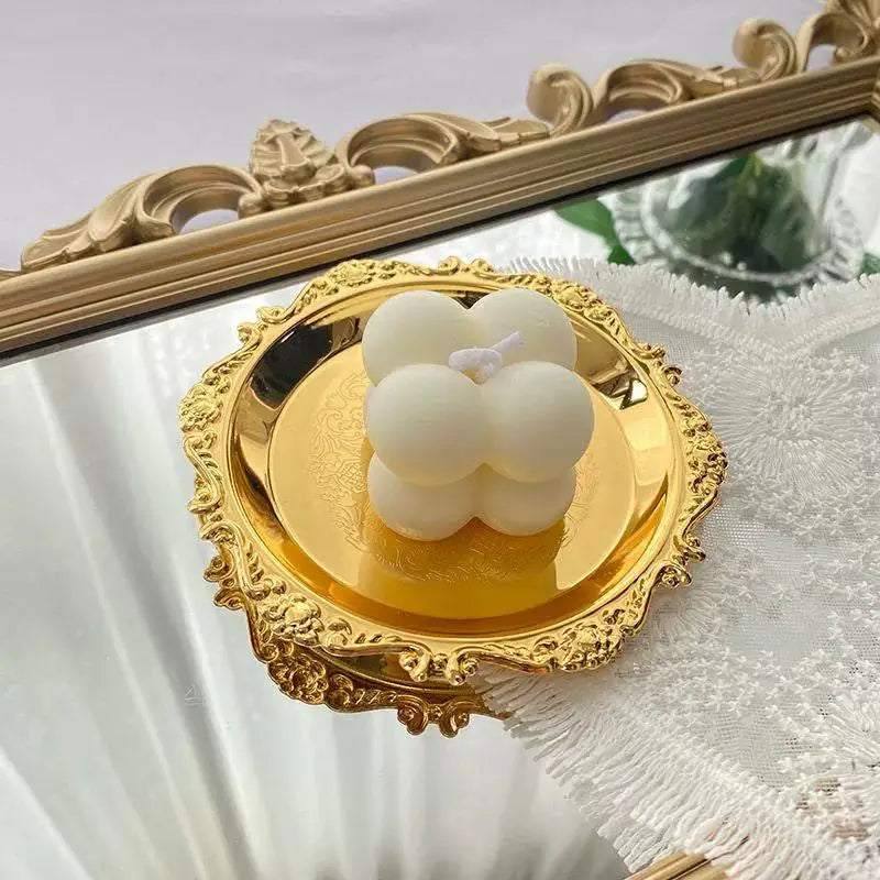 Vintage-Style Stainless Steel Dessert Plates