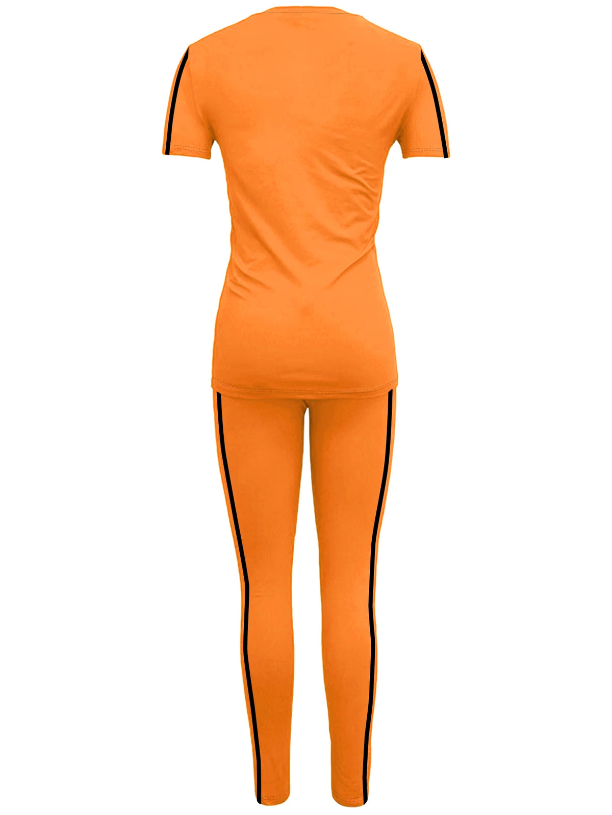 Side-Stripe Short-Sleeve Top & Pants Set