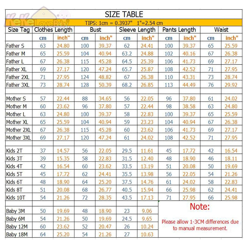 Family Christmas Pajamas — Individual Size Options