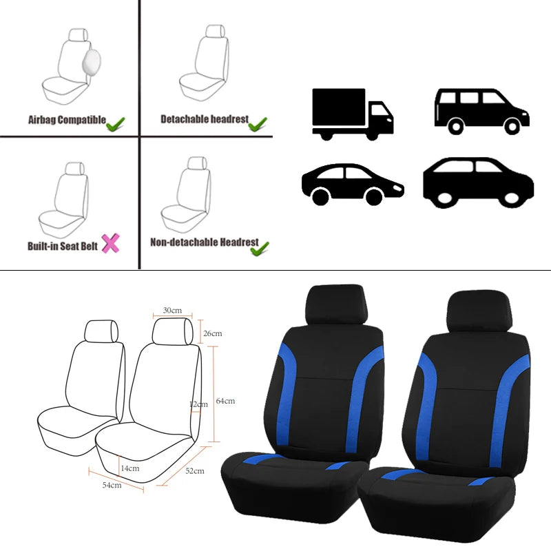 AUTO PLUS Two-Tone Polyester Seat Covers
