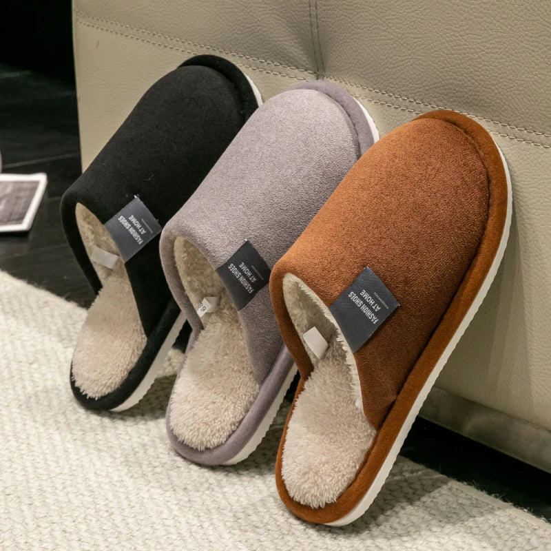 Men’s Faux-Suede Plush Indoor Slippers