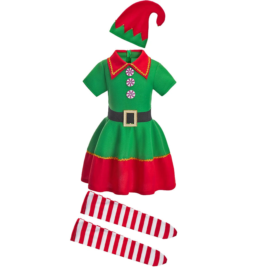 Kids Adult Christmas Clothing Set Kids Tops Pants Hat Belt Children Xmas Clothes Baby Boy Girl Birthday Outfit Elves Costume Whispering Desires Shoppe