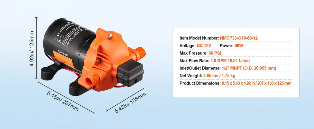 SucceBuy 12V Diaphragm Water Pump
