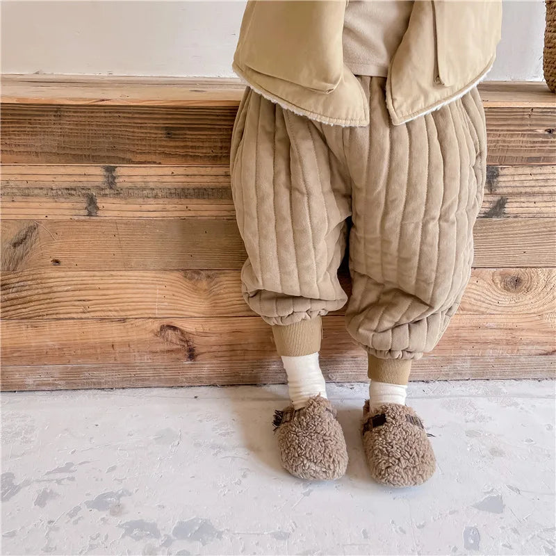 Children's Clothing From 2 To 7 Years Winter Kids Warm Cotton-Padded Trousers Baby Girls Thick Pants Toddler Boys Wear Clothes Whispering Desires Shoppe