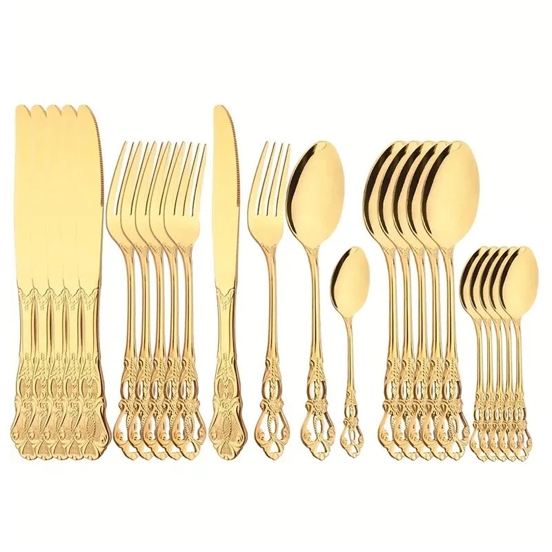 Crown-Design Stainless Steel Flatware — Assorted Packs