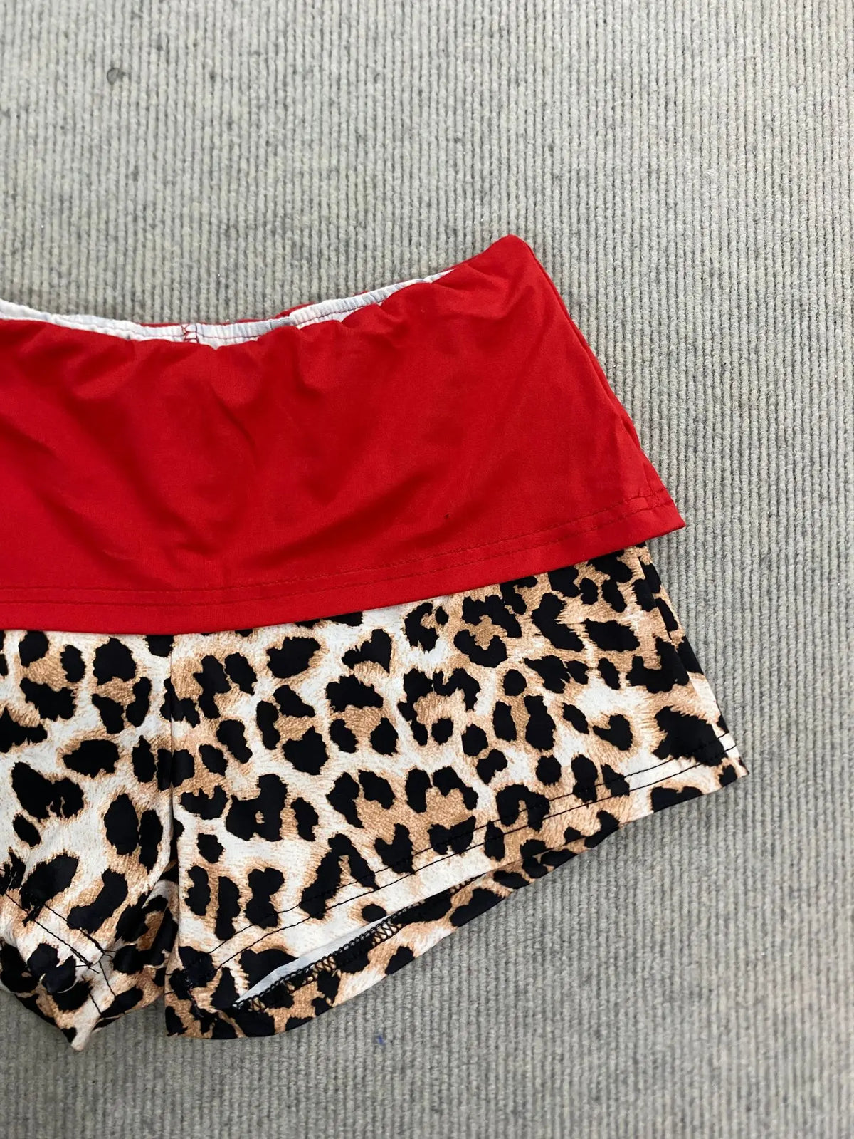 Women's Leopard-Patchwork Tee and Shorts Set