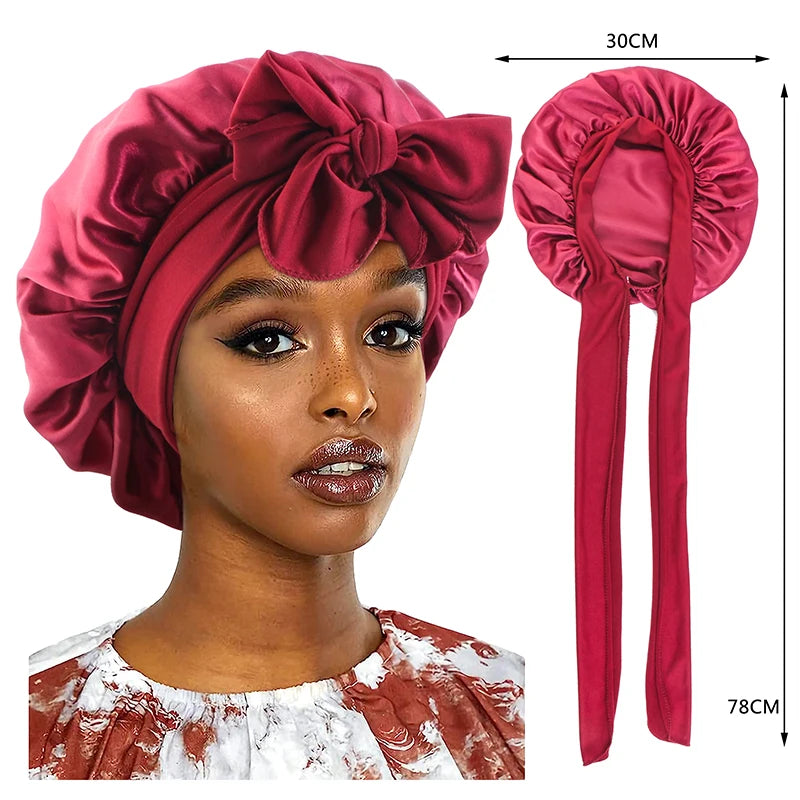 Women's Wide-Band Satin-Look Sleep Bonnet