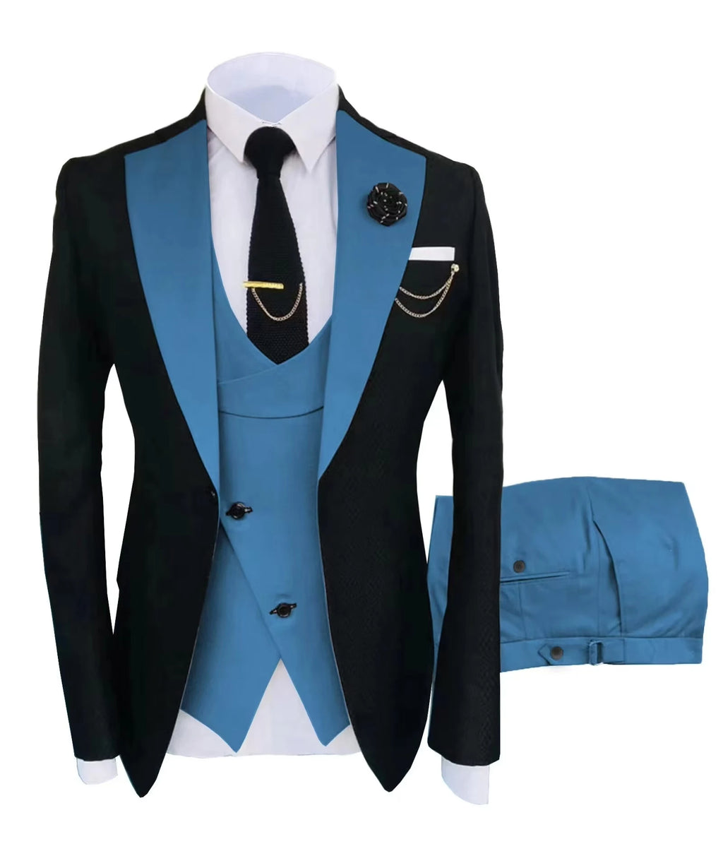 Men's Three-Piece Wedding Suit – Jacket, Vest & Pants