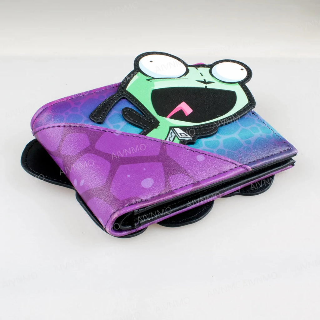 Cartoon-Print Bifold Card Wallet with ID Window