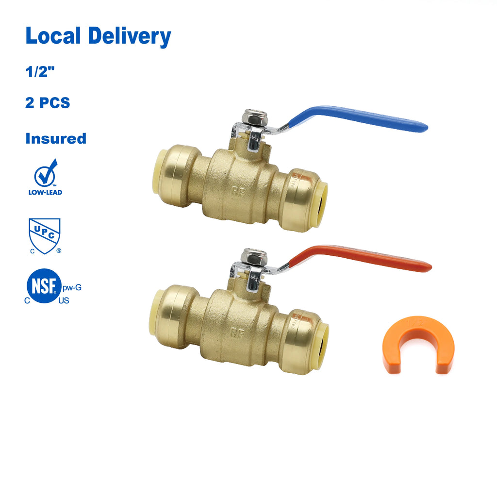 KING SMART 1/2" Push-Fit Full Port Ball Valve