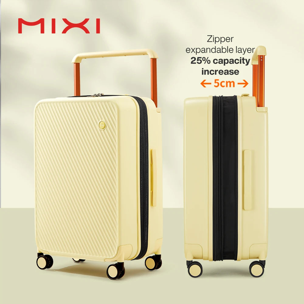 Mixi Expandable Carry On Luggage Lightweight Large Capacity Wide Handle PC Travel Suitcases Spinner Wheels TSA Lock 20 24 Inch Dsers