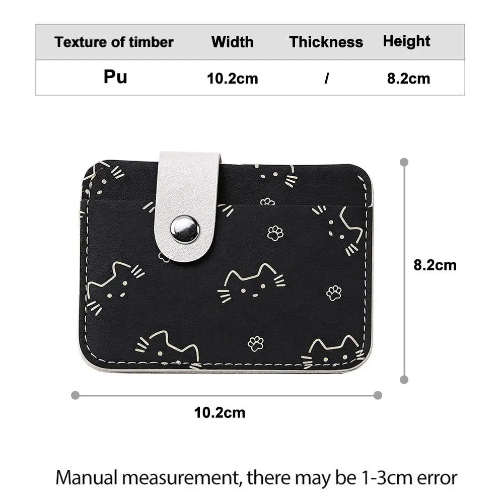 Women's Cat-Print Mini PU Wallet