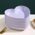 Heart-Shaped Plastic Snack Plates — 5 Pieces
