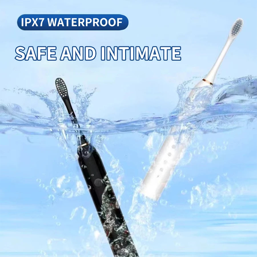 Rechargeable Electric Toothbrush with 4 Brush Heads