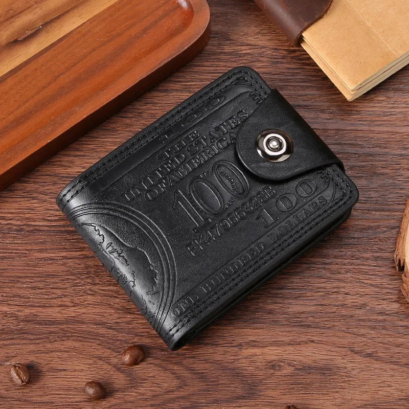 Men's Dollar-Print Card & Coin Wallet