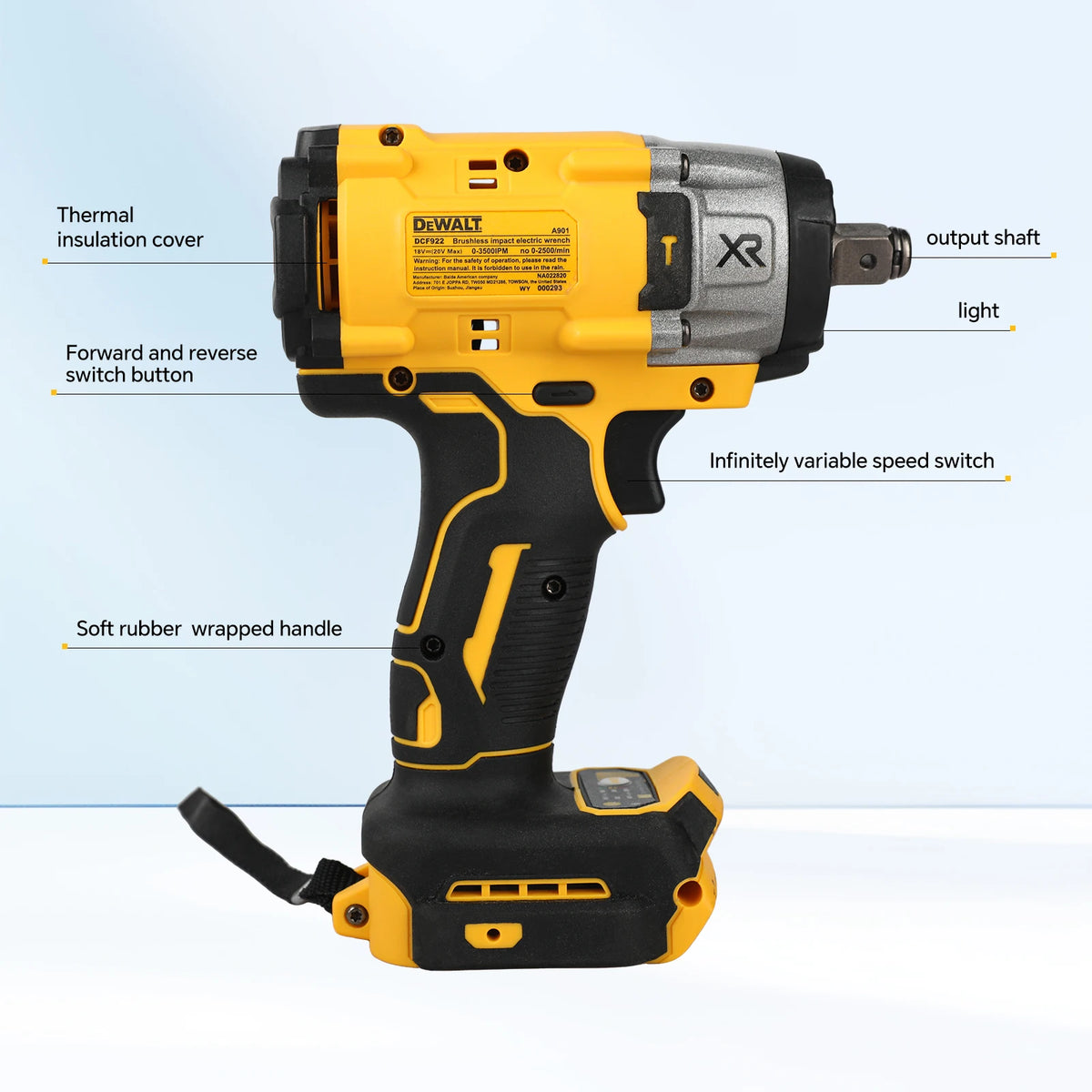 DEWALT DCF921 / DCF922 1/2-Inch Impact Wrench — Tool Only