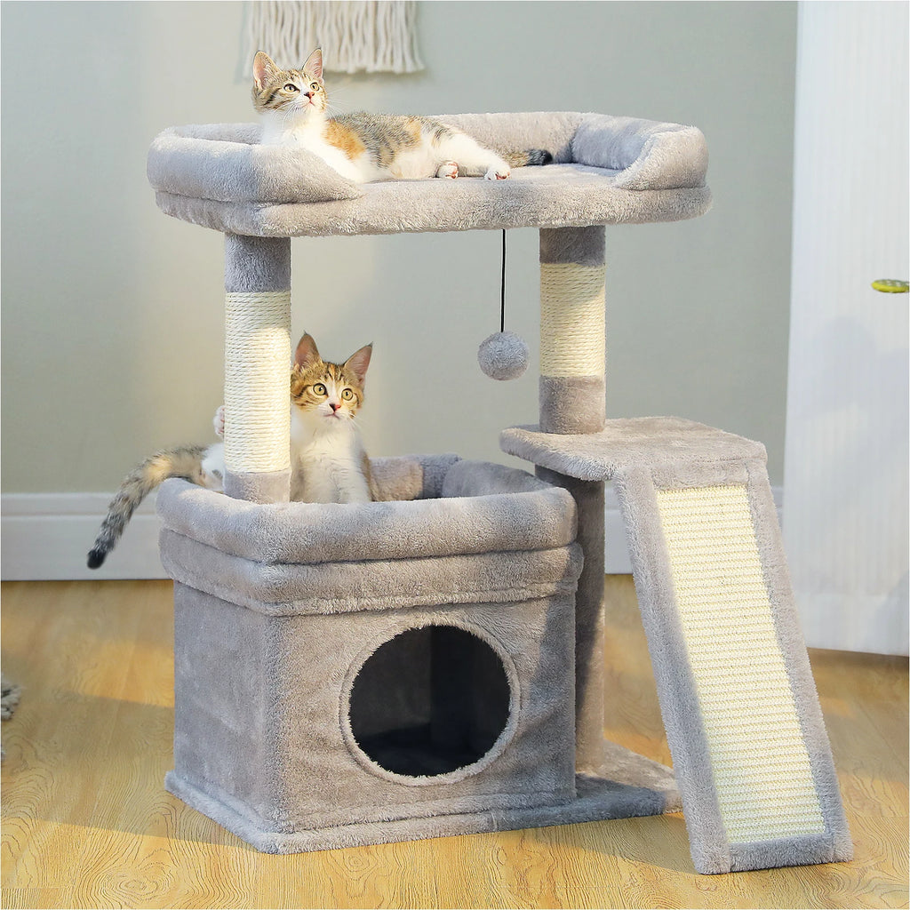 27" Cat Tree with Condo, Perch & Scratching Post